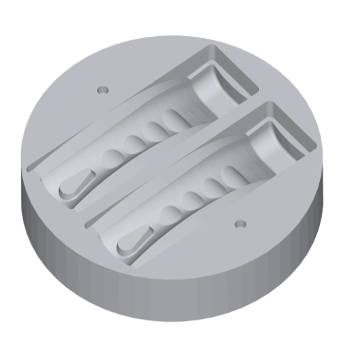 A 3D mesh model of manufacturing mold.